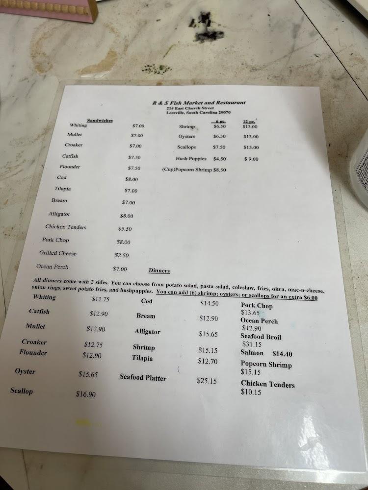 R & S Fish Market & Restaurant Menu image 3